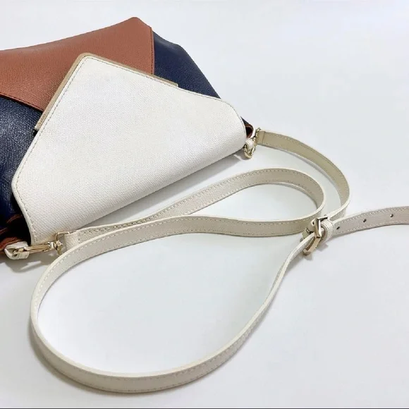 Furla Tricolor Crossbody Bag in Cream, Navy, and Brown - Picture 7 of 16